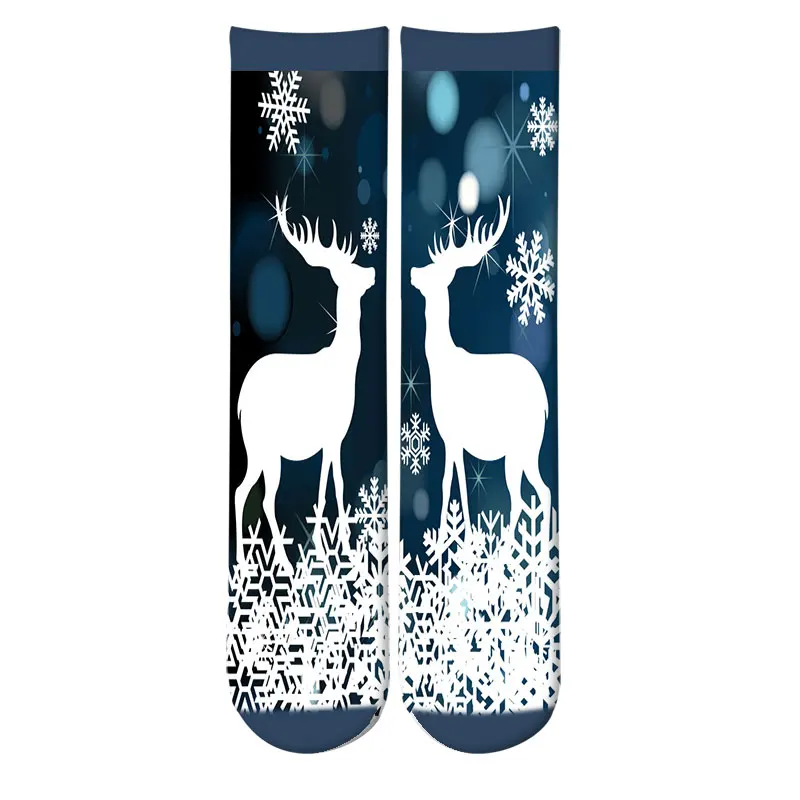 Christmas Crew Casual Socks Elk Christmas Candy Santa Claus Snowman Christmas Tree Winter Socks David's Deer Cotton Cute Sock