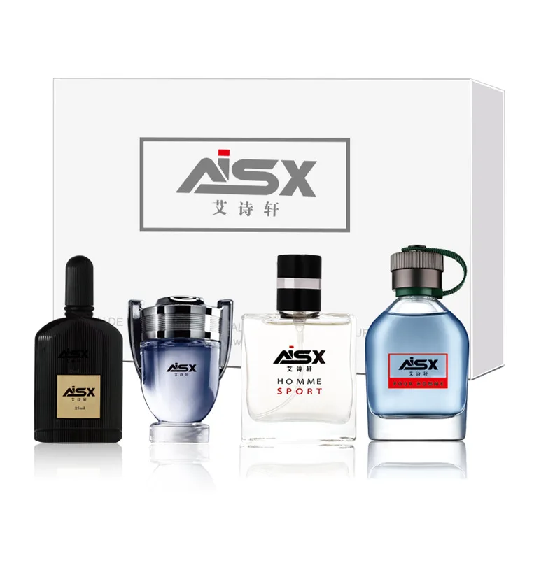 

LANBENA 1Set 4Pcs Men Perfume Long Lasting Fragrance Mini Bottle Portable Parfum Brand Gentleman Lasting Spray Glass Bottle