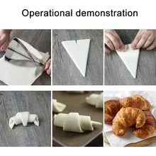 Горячее раскатывание тесто резак из нержавеющей стали с деревянной ручкой для приготовления Круассанов инструмент для выпечки хлеба NDS