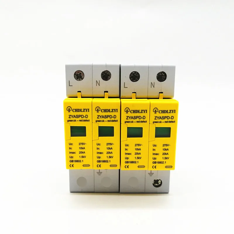 Защита от перенапряжения C40-4P 10ka~ 20ka 275V 385V 420V Ac Spd Дом защитный низковольтный разрядник устройство 2P+ N молниезащита