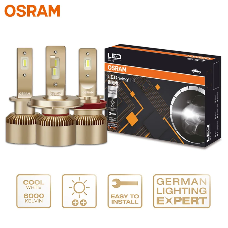 OSRAM LED H1 H4 H7 H8 H11 H16 HB3 HB4 HIR2 9005 9006 9012 Head Light YCZ 25W 6000K White LEDriving LED Car Lamps With Canbus 2X