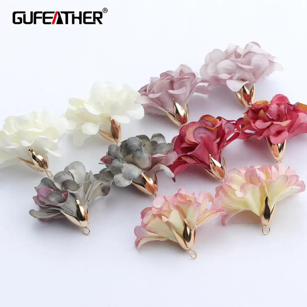 GUFEATHER F145، إكسسوارات مجوهرات، المعلقات زهرة ذاتية الصنع، شكل زهرة، سحر، صناعة يدوية، حلق ذاتي الصنع، صنع المجوهرات، 10 قطعة/الوحدة