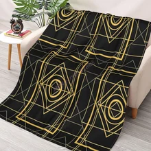 

(Faux) Egyptian Geometric Art Deco Design Throw Blanket Sherpa Blanket cover Bedding soft Blankets