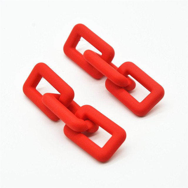 Simple Solid color Acrylic Chain Drop Earrings For Woman Fashion Korean exaggeration Big earrings Gift Jewelry  2022