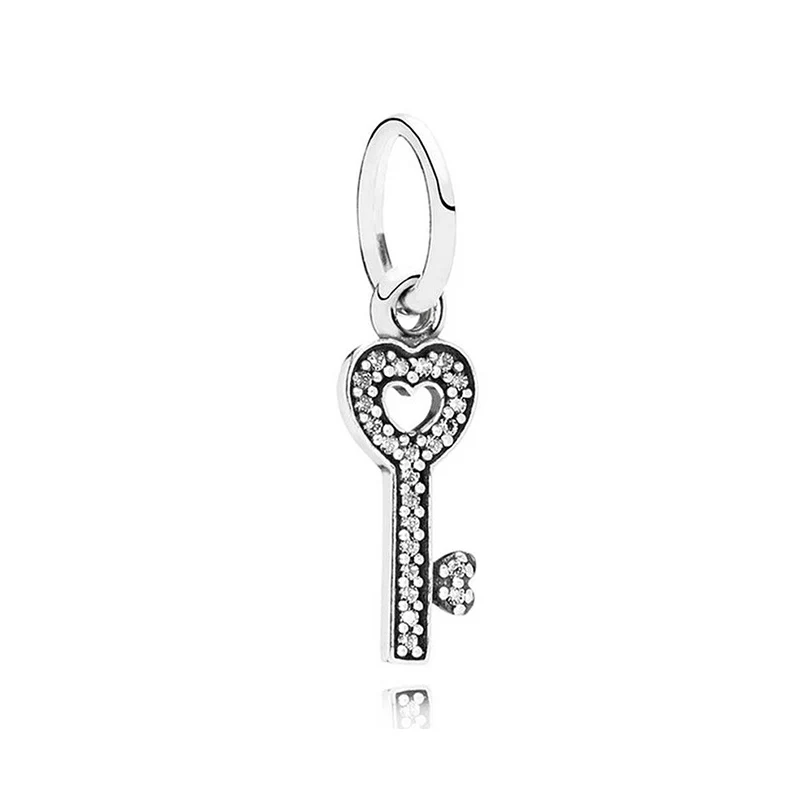 

Authentic 925 Sterling Silver Bead Symbol of Trust Key Dangle Charm Fit Pandora Women Bracelet Bangle Gift DIY Jewelry