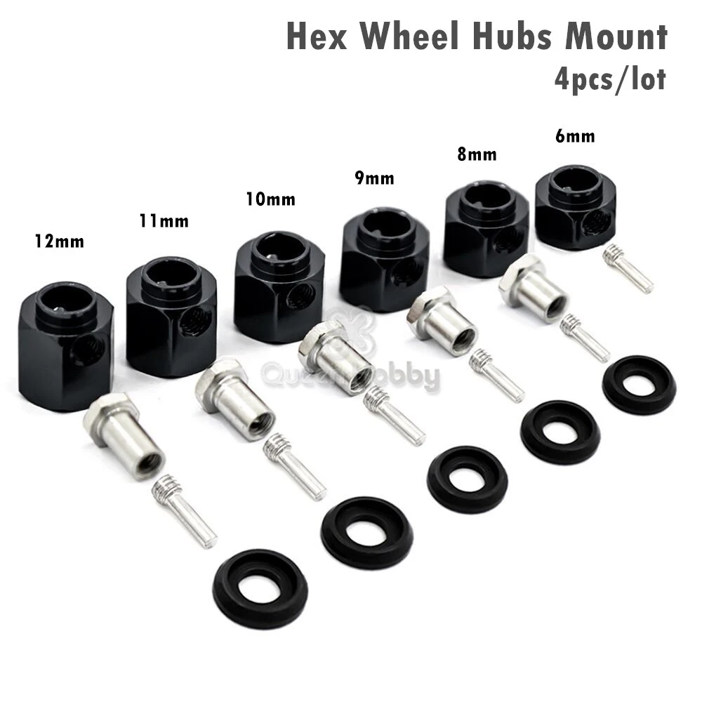 4PCS 6/8/9/10/11/12mm Thick 12mm Hex Wheel Hubs Mount with Screw Needle for 1:10 RC Crawler Traxxas TRX4 TRX-4 | Игрушки и хобби