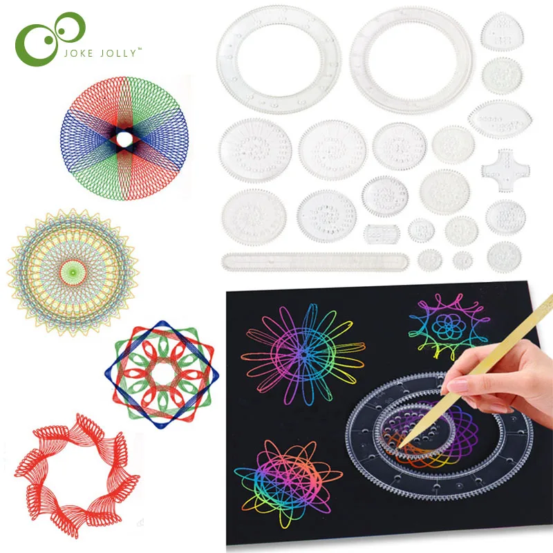 Drawing-Toys-Set Spirograph YJN Creative Painting Gears Wheels Interlocking New