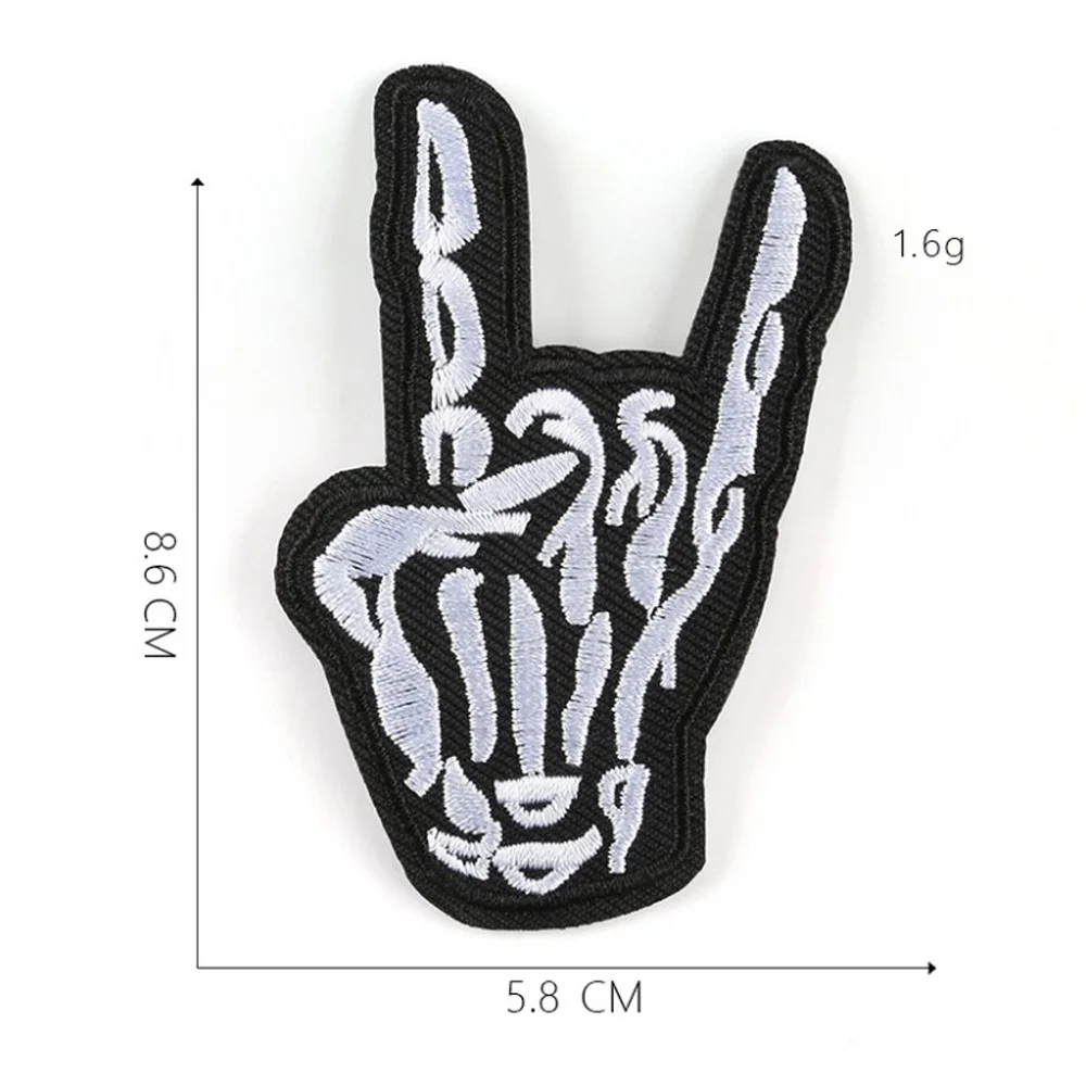 Skull Hand Cartoon Embroidered Iron-On Patch - DIY Apparel Accessory