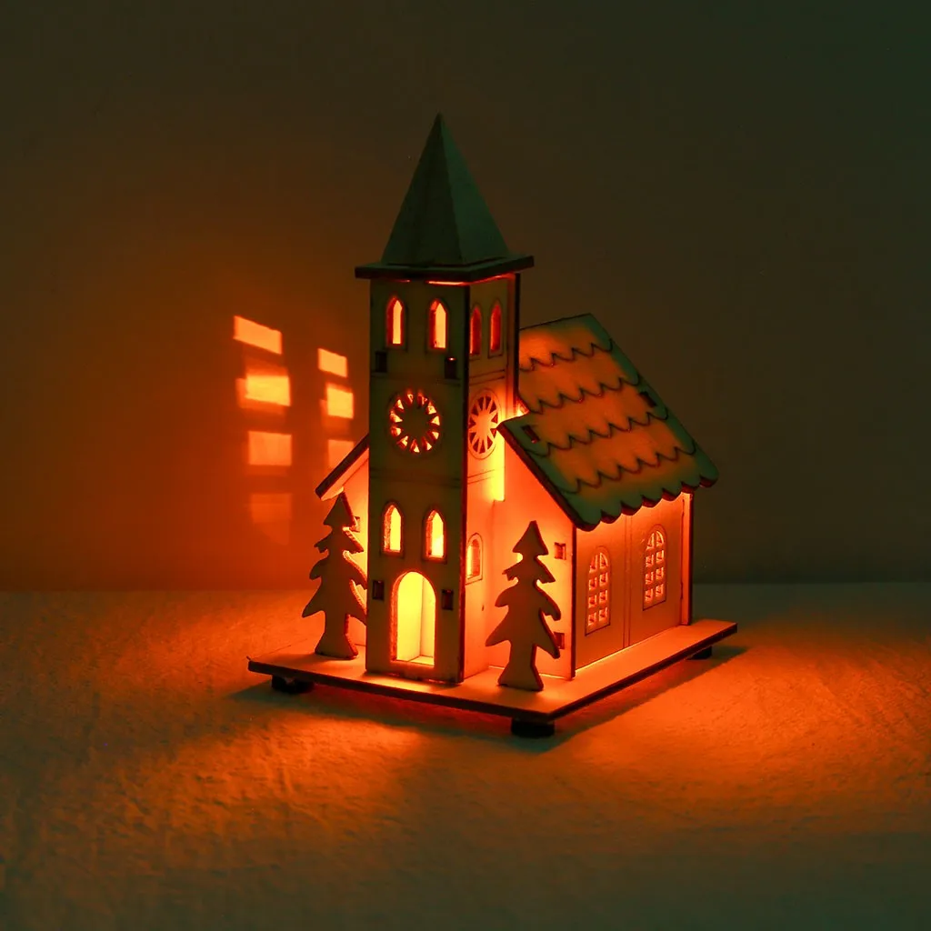 Небольшой деревянный светодиодный светильник для дома, вечерние, свадебные украшения, Рождественская игрушка, креативный светильник для гаража