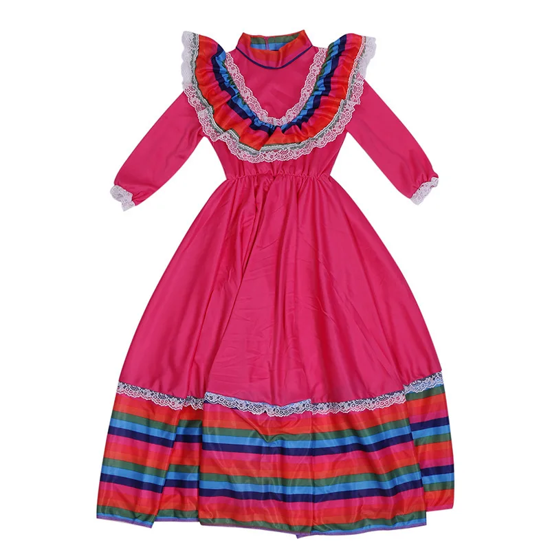 Falda larga Roja Mexicana para niña, traje para danza nacional, ropa juego para actuación de fiesta, Día de los muertos - AliExpress Novedad y uso especial