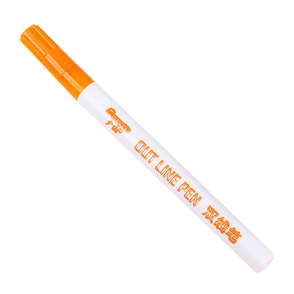 Подарочная карточка для рисования двойная линия контурная Ручка Портативный для школы DIY плакат E2S - Цвет: Оранжевый
