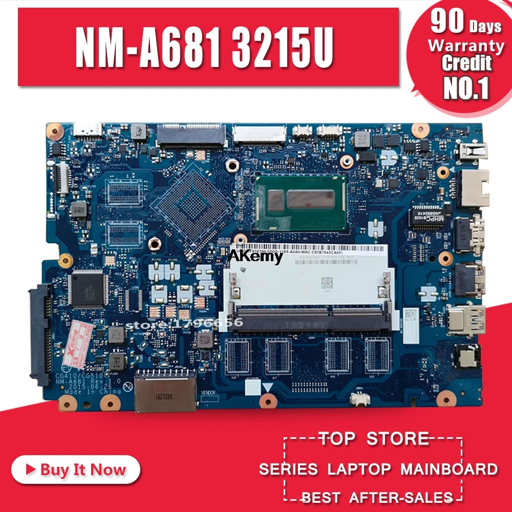 

Free Shipping For Lenovo Ideapad 100-15IBD 100 15IBD CG410/CG510 NM-A681 notebook motherboard 3215U CPU