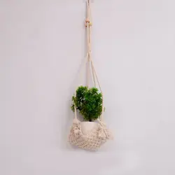 Веревка, вешалка для растений, винтажный макраме, держатель горшка, настенная Подвеска для цветов, корзина для подъема