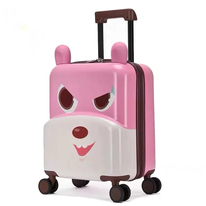 Cute Cartoon Children Rolling Luggage Spinner Multifunction Ride Sit Suitcase Wheels 20 Inch Student Cabin Trolley Luggage Kids