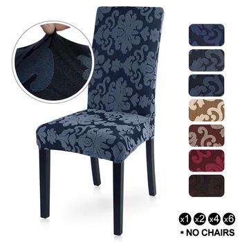 

1/2/4/6Pcs 2020 Floral Jacquard Stretch Elastic Chair Covers Spandex For Wedding Dining Room Office Banquet housse de chaise
