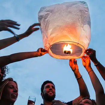 

Paper Lanterns Foldable Portable Water Floating Wishing Lanterns Party Decoration For Birthday Holiday