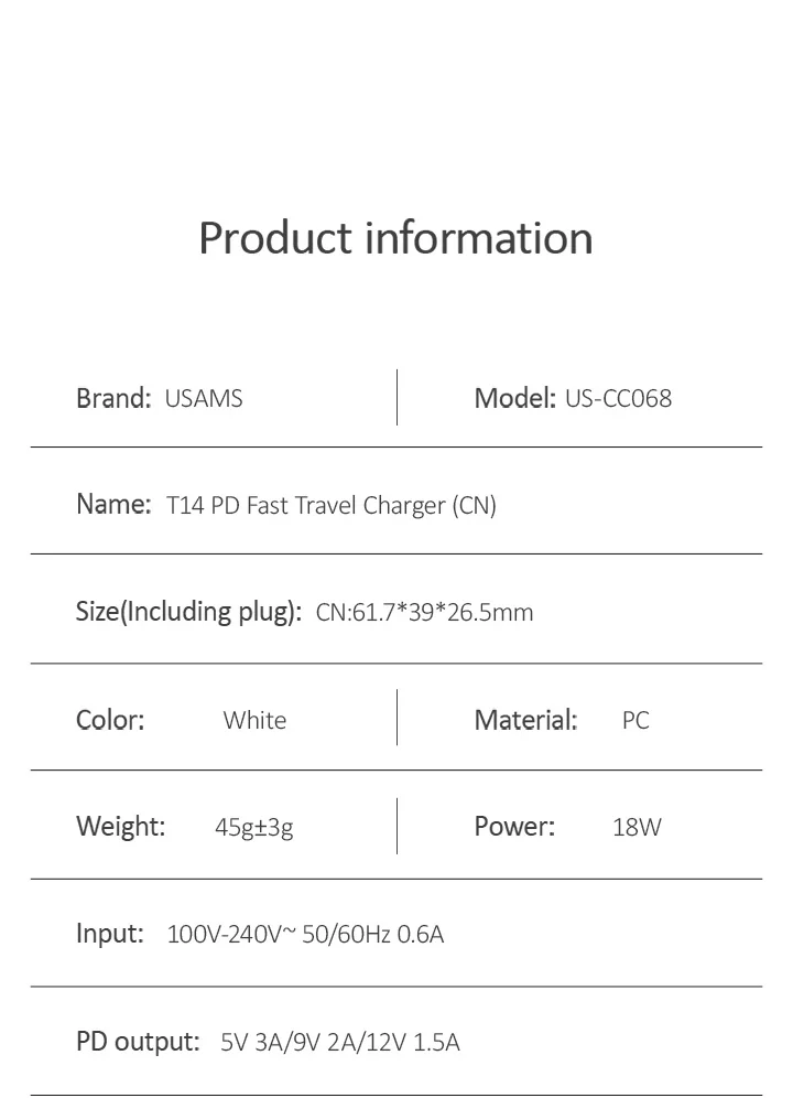 USAMS PD зарядное устройство 18 Вт быстрое зарядное устройство для iPhone 11 XS быстрое зарядное устройство США ЕС зарядное устройство Универсальное зарядное устройство для мобильного телефона для samsung Xiaomi