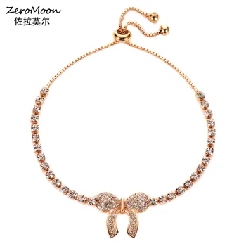 

Sweet Crystal Rhinestone Butterfly Bracelet Fashion Crystal Adjustable Bead Student Wild Forest Hand Jewelry