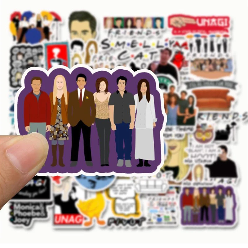 50/шт. Друзья ПВХ стикер персональный мультфильм Граффити стикер велосипед Телефон раздвижная пластина Граффити стиль LL-053