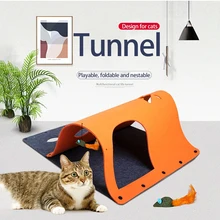 

Diy Combination Felt Cat Tunnel with Mint Mouse Toy Kitten Multifunctional Collapsible Pet Crinkle Tunnel Box Protect Furniture