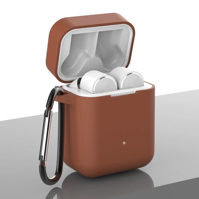 Brown Силиконовый наушник чехол для Xiao mi Airdots Pro противоударный защитный чехол для Xiaomi mi Air TWS Беспроводная Bluetooth сумка для гарнитуры - Цвет: Brown