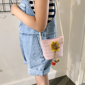 

Woven Bag Children 2020 Summer New Style Mini Men and Women Child Straw Bags Cartoon Gorgeous Princess Crossbody Bag