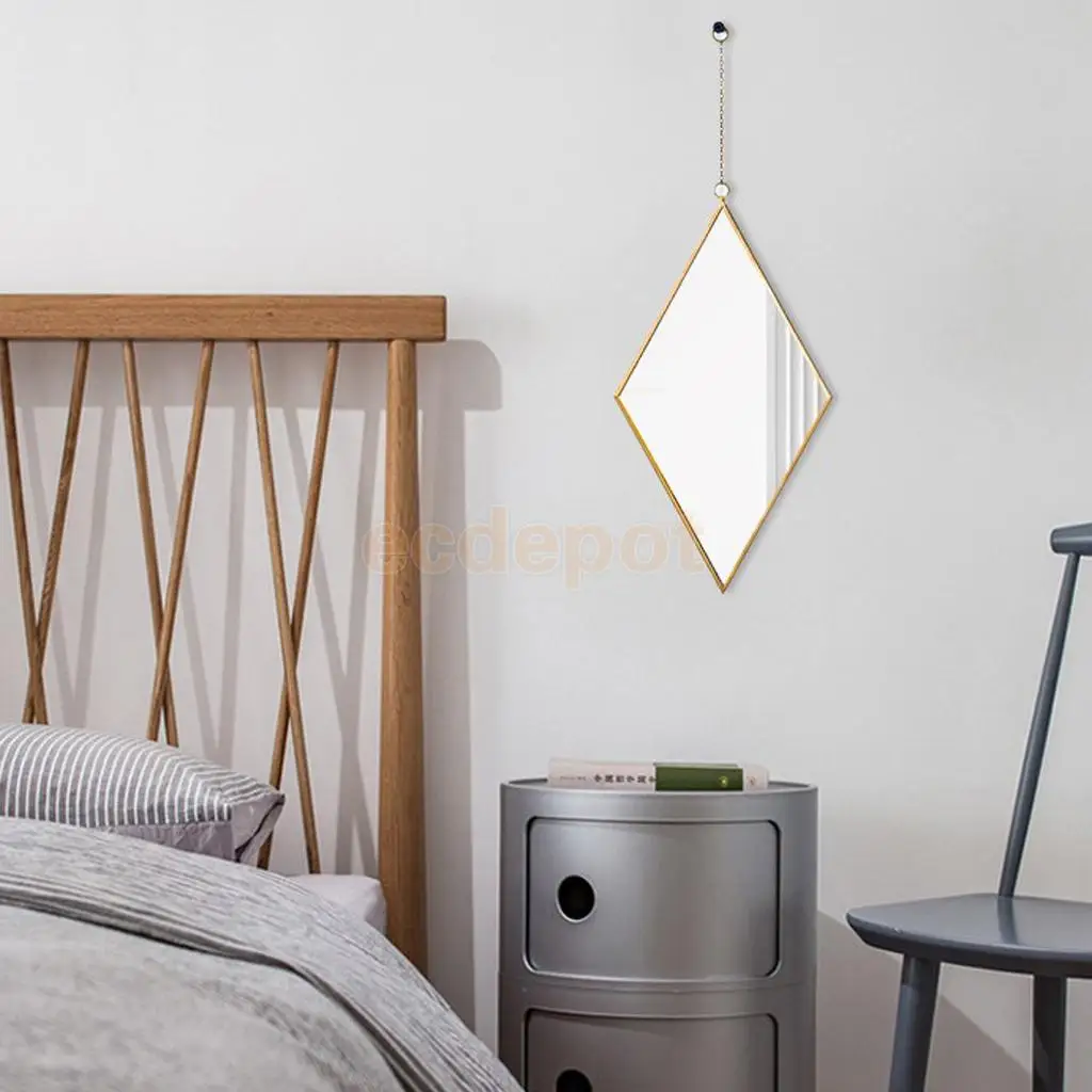 Glass Glamour Dressing Table Vanity Make Up Mirror Bathroom Wall Hangings, with Hanging Strap, Girls Gift