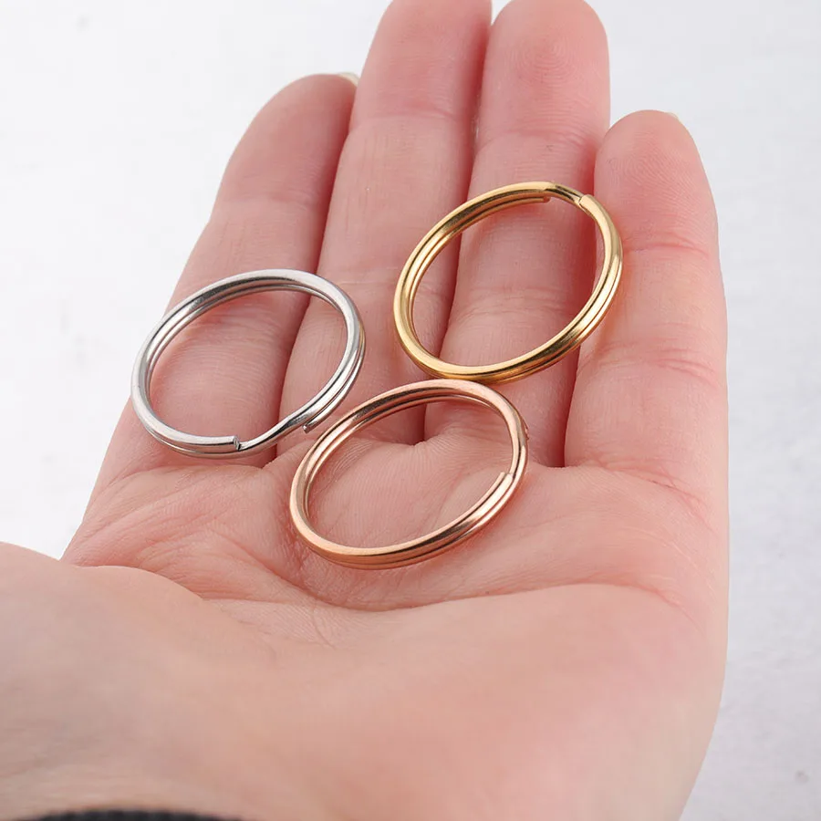 Fnixtar брелок для ключей из нержавеющей стали DIY брелок круглый раздельный брелок для изготовления ювелирных изделий 1,5x25 мм 20 шт./лот