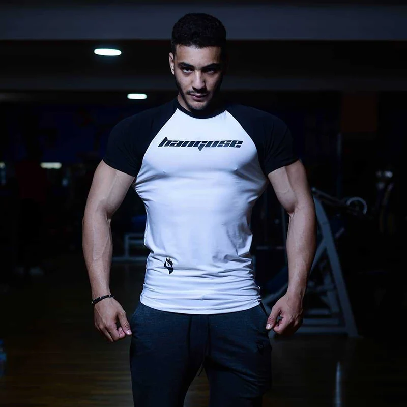 Спортивная футболка мужская гимнастическая майка спортивная одежда облегающая футболка для бега футболка для тренировок фитнес футболка Бодибилдинг Топ Рашгард мужской