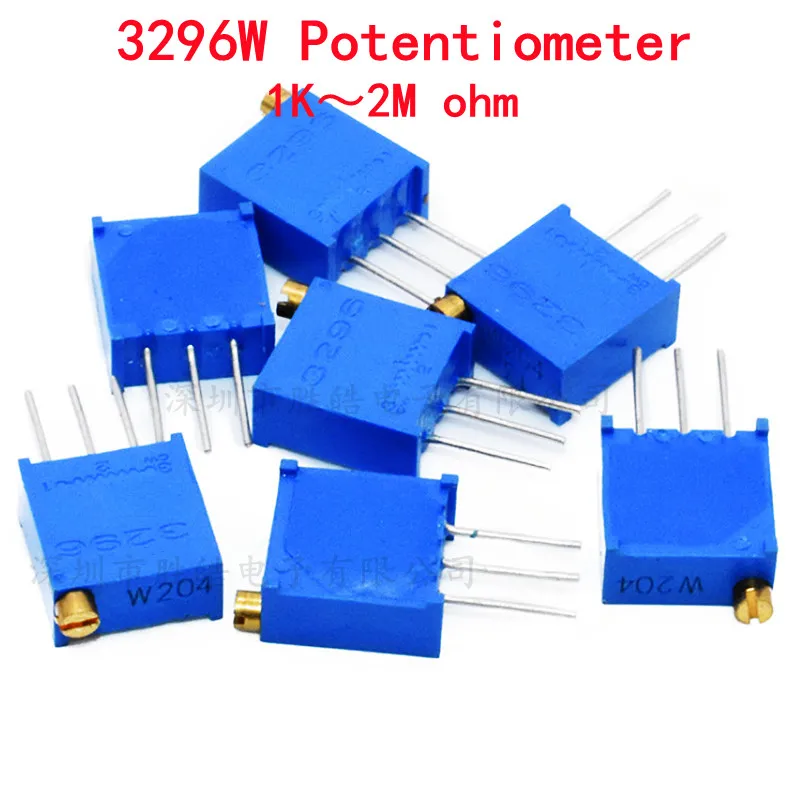 Trimmer Potentiometer 10pcs 3296W 3296 50 100 500 1K 2K 5K 10K 20K 50K 100K 200K 500K 1M ohm 100R 200R 500R Trimmer Potentiometer Resistance