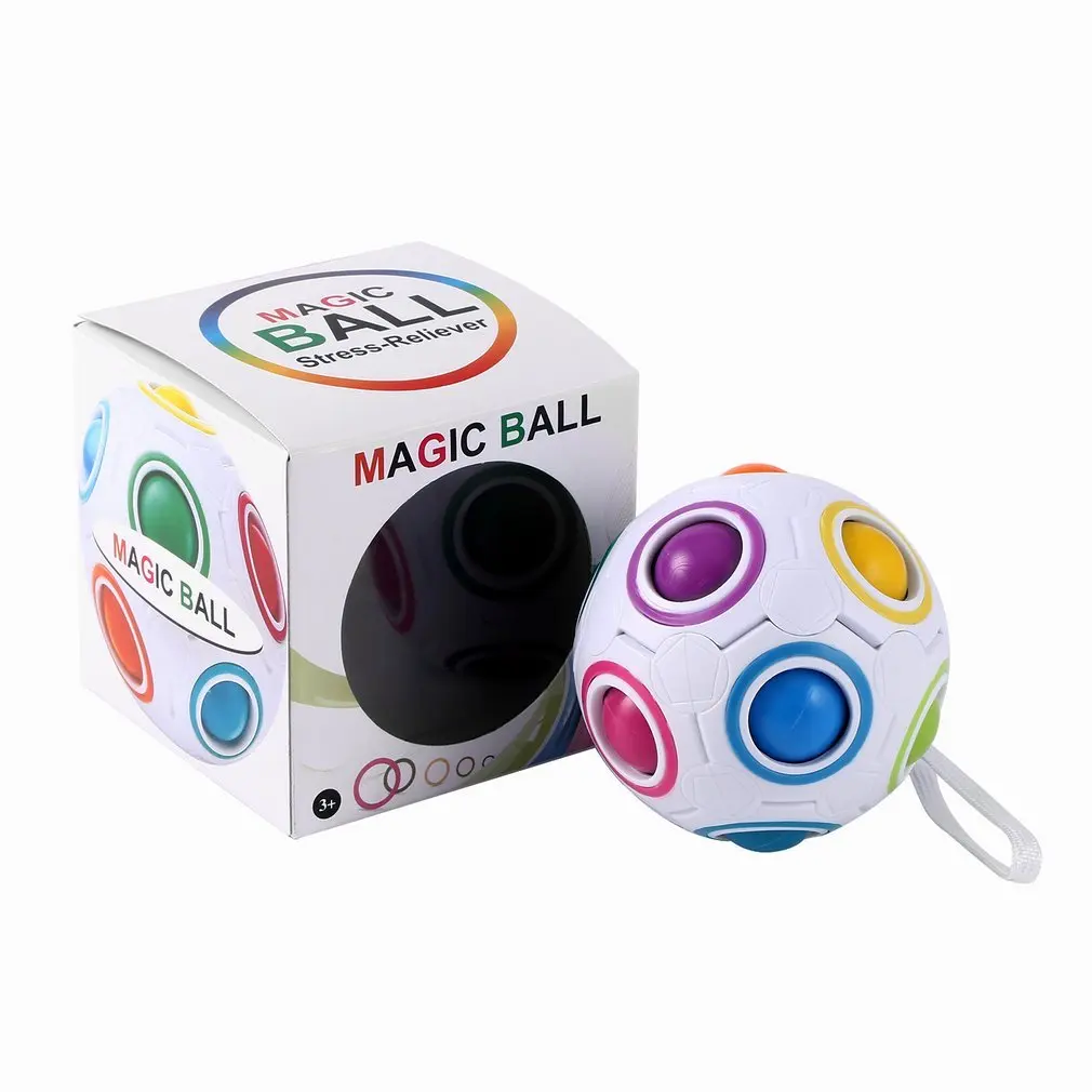 

Magic Rainbow Ball Magic Cube Speed Rainbow Puzzle Ball Kids Educational Learning Toys for Children Adult Stress Reliever