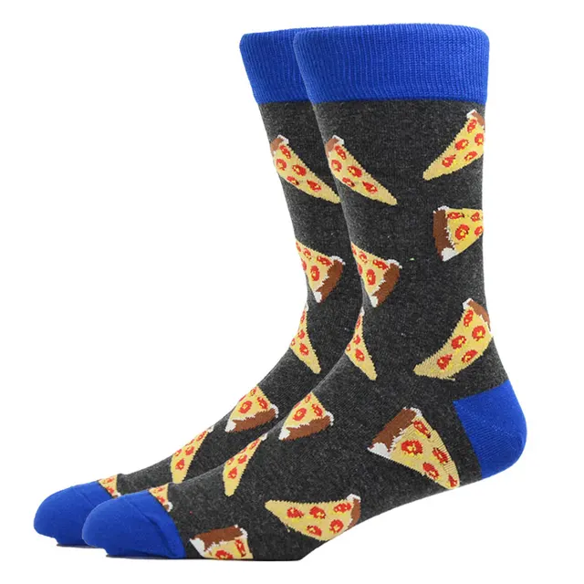 Burger Pizza Sushi Males Socks Fashion Cute Series Korean Harajuku Cartoon Funny Women Happy Cotton Cool Middle Tube Socks HK11023-3