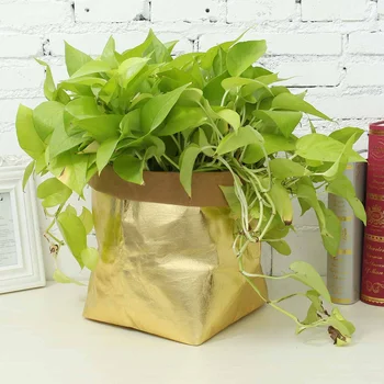 

Kraft Paper Planter Pot Washable Flowerpot Desktop Succulents Flower Pots Reuseable Multifunction Garden Home Storage Paper Bag