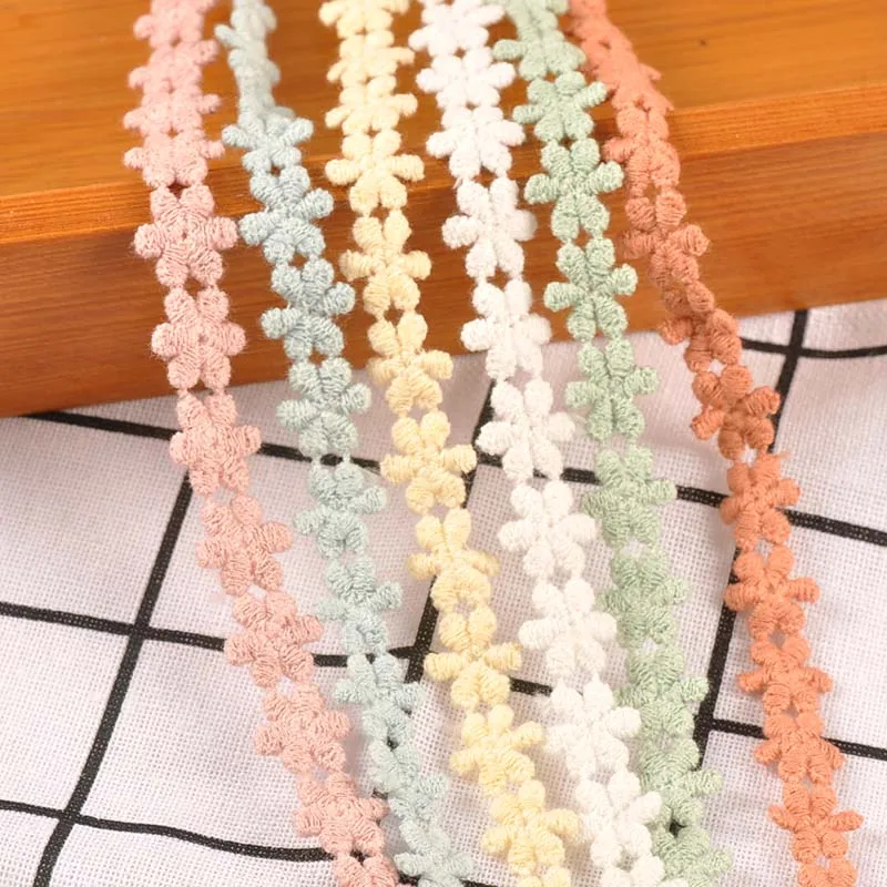 Flower Pattern Multicolor Lace Fabric Sewing Accessories Lace Trim Patchwork Ribbon Handmade DIY Garment Material 2 Yards C2449