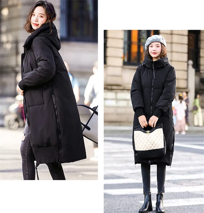 Plus size Down cotton Jacket Winter Down Jackets Women long Casual Warm Cotton Jackets Women's Hooded Parkas Overcoat 5XL FF1173