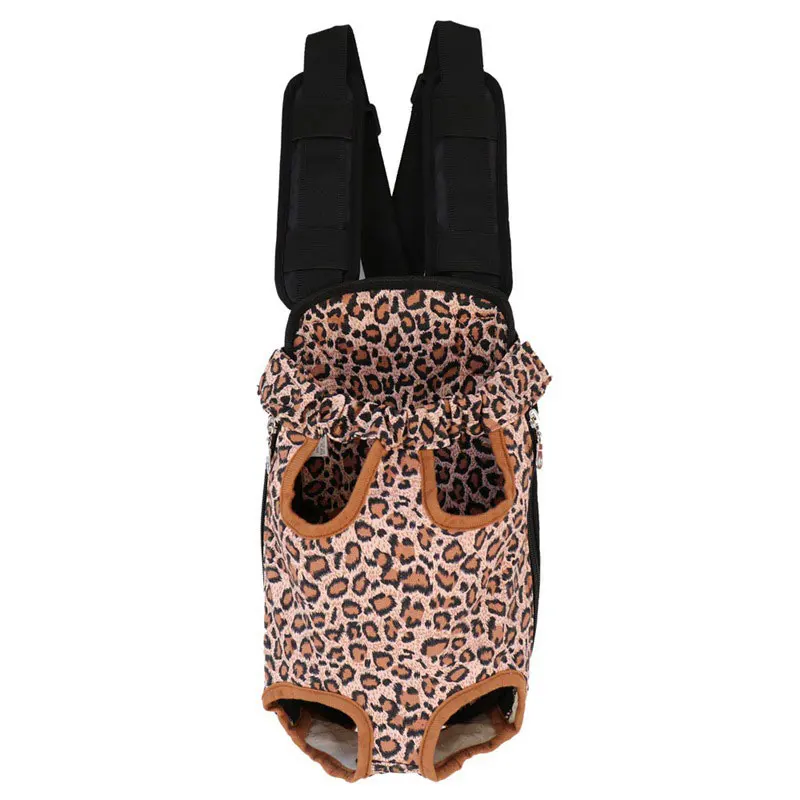 Leopard Color Рюкзак-переноска с пятью отверстиями для домашних животных, регулируемая сумка на плечо для кошек, собак, дышащая сетчатая сумка, товары для путешествий - Цвет: Leopard Color