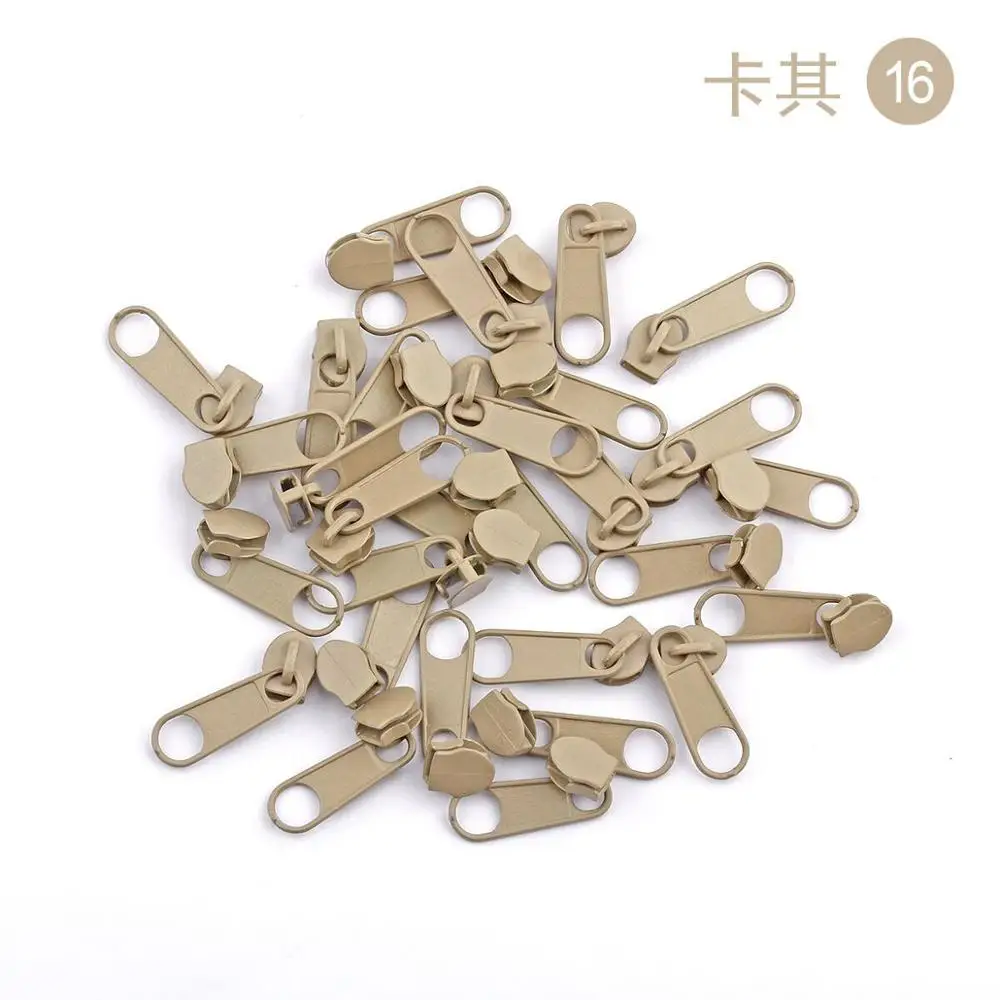 16 100pcs 100 шт/партия 3# нейлоновая застежка-молния слайдер DIY молния съемник металлическая застежка-молния головка Потяните Замена Ремонтный комплект сумка для одежды чемодан DIY молния крепления аксессуары - Цвет: 16 100pcs