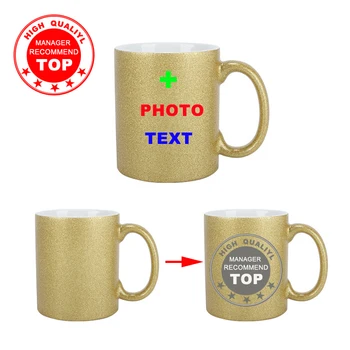 

Customize Photo Golden mug Frosted pearl glaze DIY mugs Print of Your Logo image mugs Personalized Drinkware Unique Gift