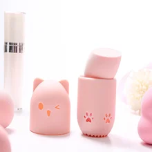 Котенок Красота пудра слоеного блендера держатель Губка Макияж яйцо сушки чехол Портативный мягкий силиконовый косметический Блендер Губка коробка держатель
