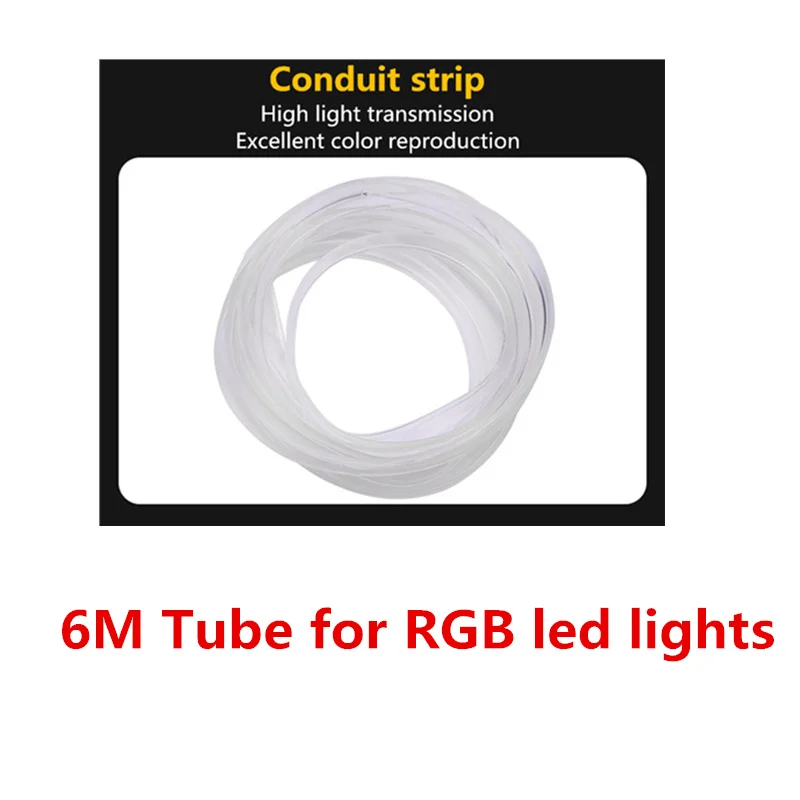 6M Tube EL неоновый провод полоса светильник RGB светодиодный звуковой активный интерьера автомобиля светильник многоцветный телефон Управление автомобиля атмосферу светильник 12V - Испускаемый цвет: 6M Tube