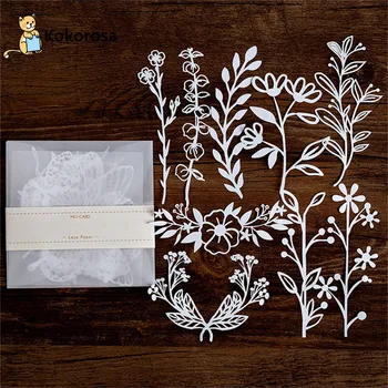 

Kokorosa Lace Paper Hollow Tableware Decoration Packaging Pattern Round Windowed Square Door Scrapbook Paper New Wrapping Paper