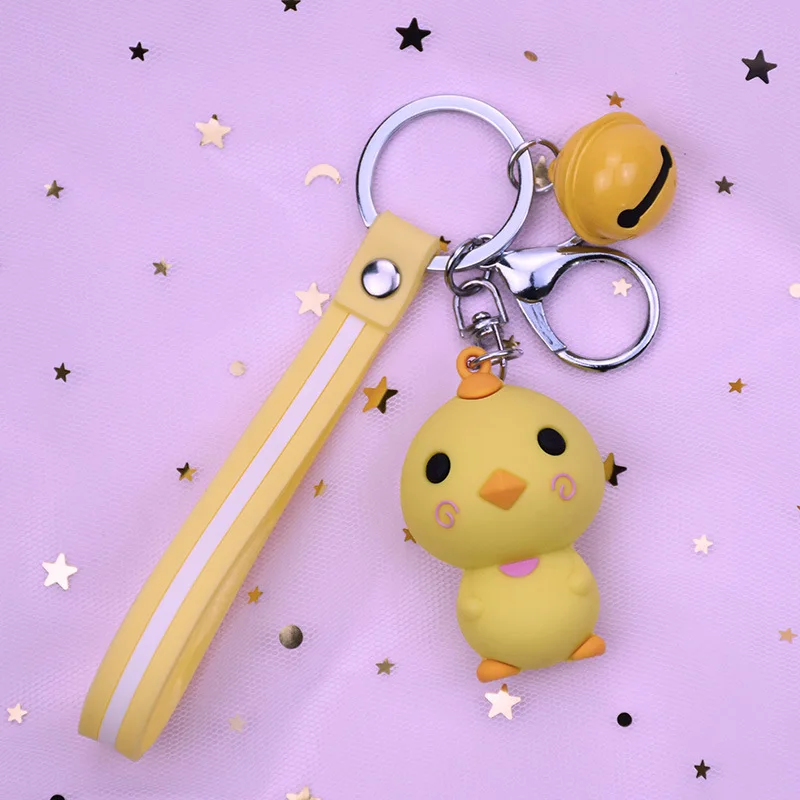Милые животные кулон брелок Kawaii 12 Зодиак желтый цыпленок фигурка брелка для ключей девушки сумка Декор игрушки Дети подарки на день рождения Детские игрушки - Цвет: Chicken