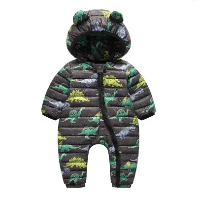 B Winter Baby Cartoon Hooded Outerwear Newborns Cute Animal Warm Overalls Snowsuit Romper For Toddlers Fashion Outfit Down Jackets - Цвет: B