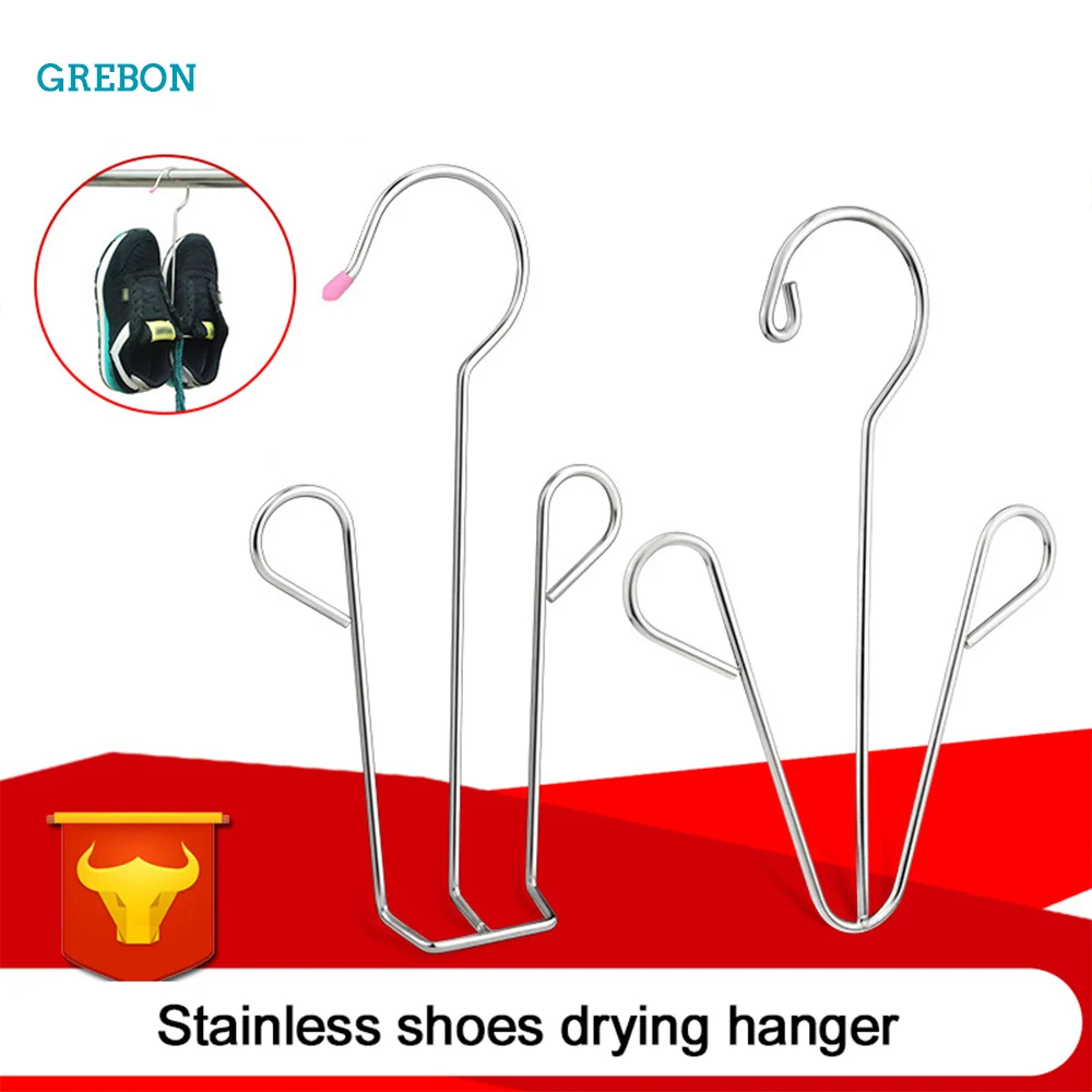 Shoes Hanging Rack Shoes Drying Hanger Multifuntion Stackable Shoe Shelf Stand For Footwear Creative Shoe Storage Organizer Hook