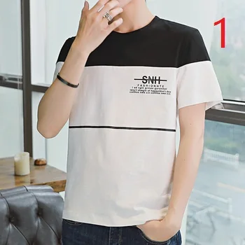 

2019 summer short-sleeved men's T-shirt trend boys new cotton t-shirt loose round neck half-sleeved shirt