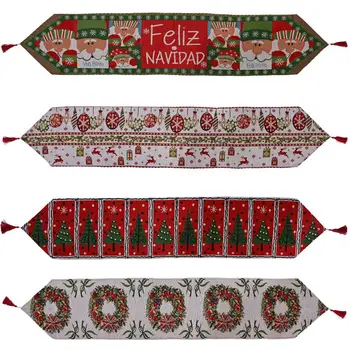 

Christmas Decoration Table Runner Christmas Ornaments Desk Cover Cotton Cloth Dining Table Decor Cover For Christmas Table Cloth