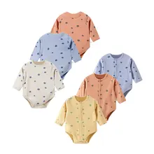 New Cotton Long Sleeve Jumpsuit Newborn Creeper 0 To 2 Year Old Baby Triangle Pants Jumpsuit
