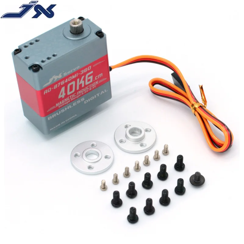 JX Servo RD-B7640MI-360 40 кг 8,4 V сервопривод 360 градусов Магнитный индукционный полный ЧПУ алюминиевых корпусов механическая рука робота