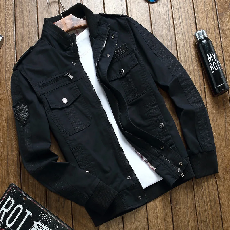 Мужская куртка-бомбер на молнии, осенне-зимняя куртка в стиле милитари, мужская повседневная приталенная куртка размера плюс 5XL 6XL, брендовая одежда