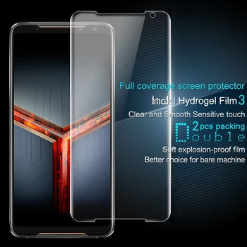 

2PCS Full coverage for Asus ROG Phone II ZS660KL Rog Phone 2 Screen protector Imak All Standing Hydrogel Film Transparent Clear